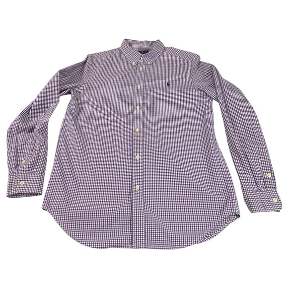 Ralph Lauren Purple and Blue Plaid Boy’s Shirt, XL - Picture 3 of 9